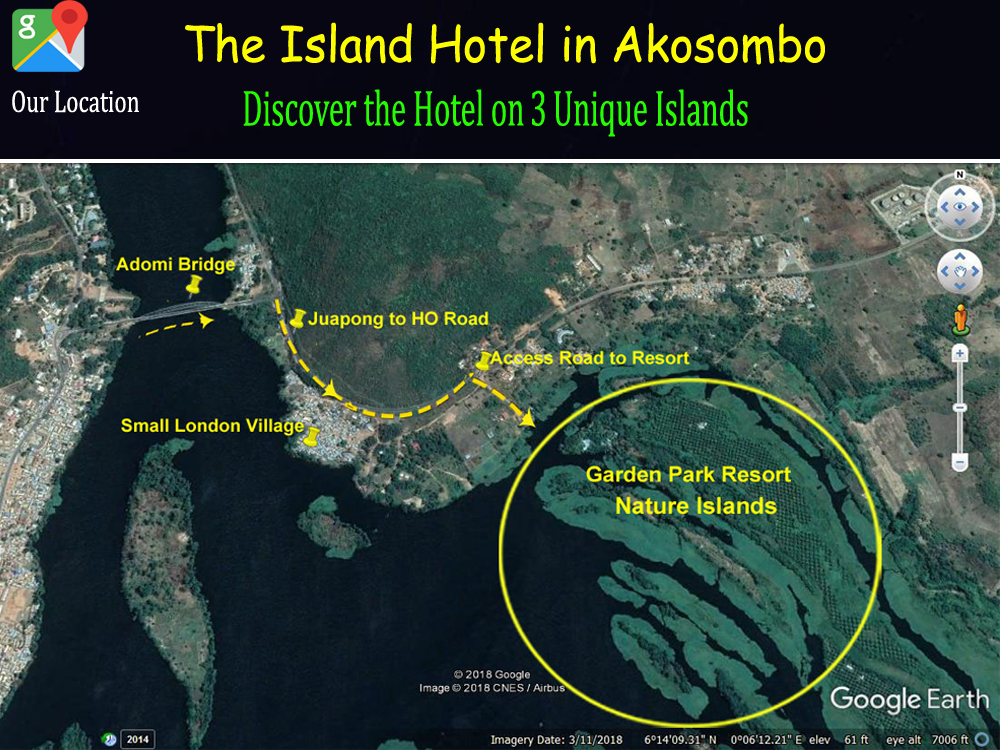 Directions to Garden Park Island Hotel Akosombo